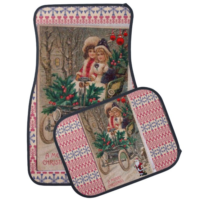 Christmas Car Mat Santa (Set)