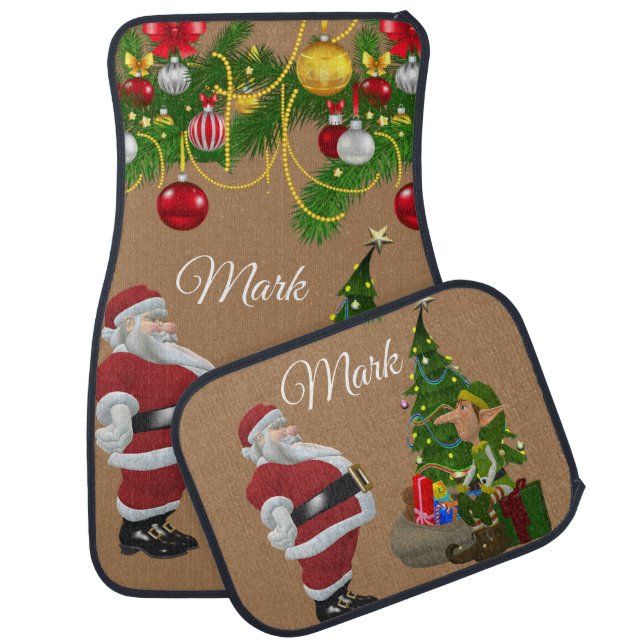 Christmas Car Mat Santa (Set)