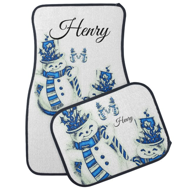 Christmas Car Mat Snowman (Set)