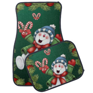 Christmas Car Mat Snowman