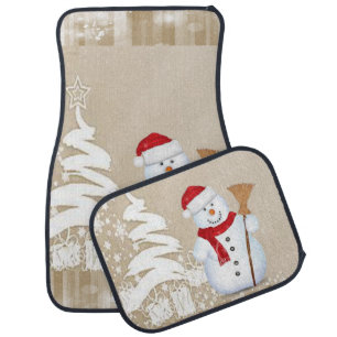 Christmas Car Mat Snowman