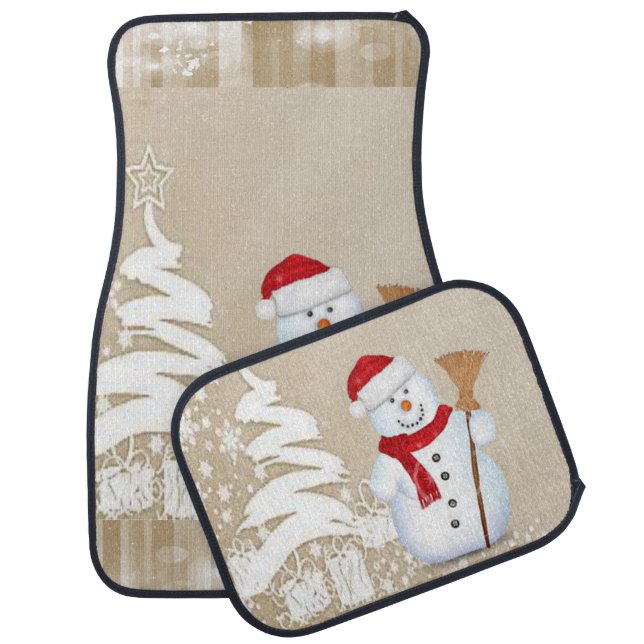 Christmas Car Mat Snowman (Set)