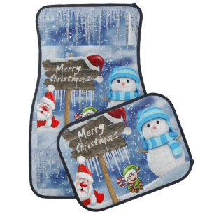 Christmas Car Mat Snowman