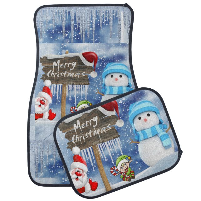 Christmas Car Mat Snowman (Set)