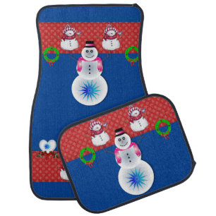 Christmas Car Mat Snowman