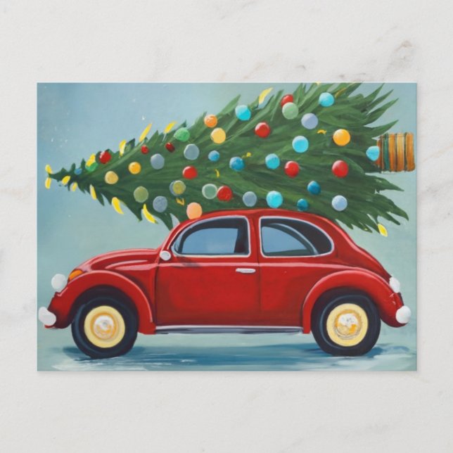 Christmas car postcard (Front)