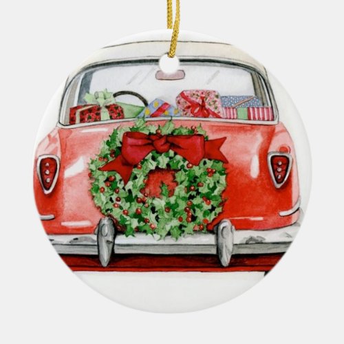 CHRISTMAS CAR TREE ORNAMENT