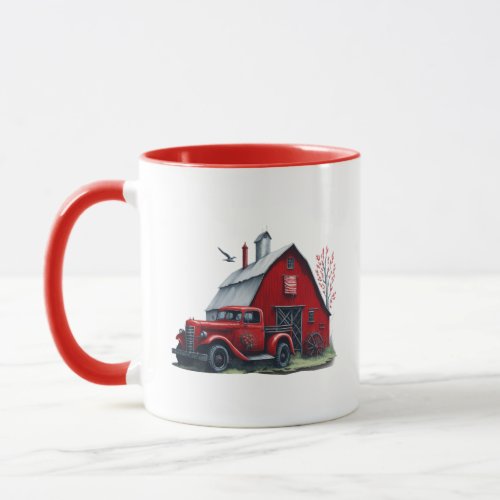 Christmas Car with House Mug