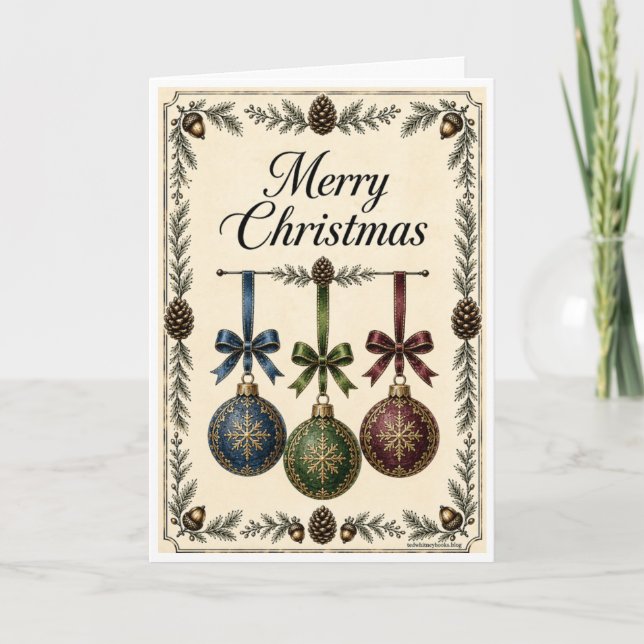 Christmas Card - 3 Ornaments (Front)