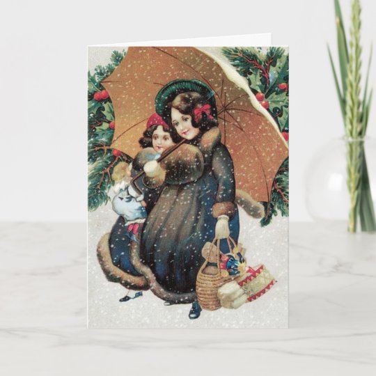 Christmas Card - Adorable Mother Daughter Card | Zazzle.com
