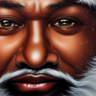 Christmas Card African American Santa Claus