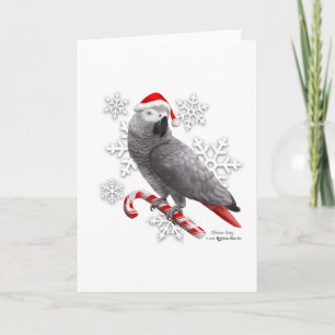 Christmas Card African Gray