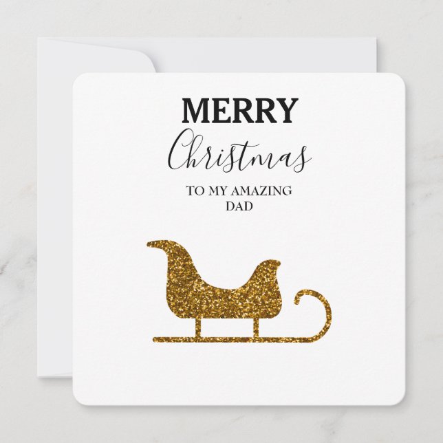 Christmas Card Amazing Dad - Glitter Sleigh (Front)