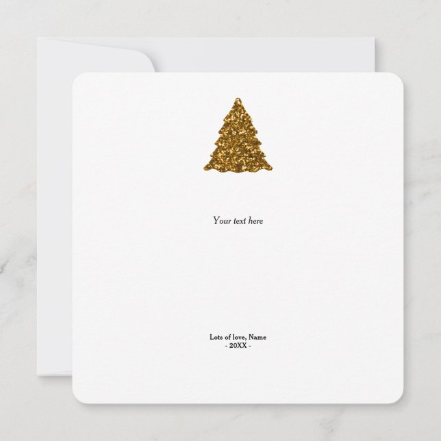 Merry Christmas Tree with Lights Christmas Card Parents