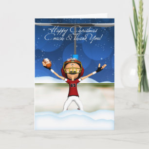 Christmas Card American Football - Thank You Coach