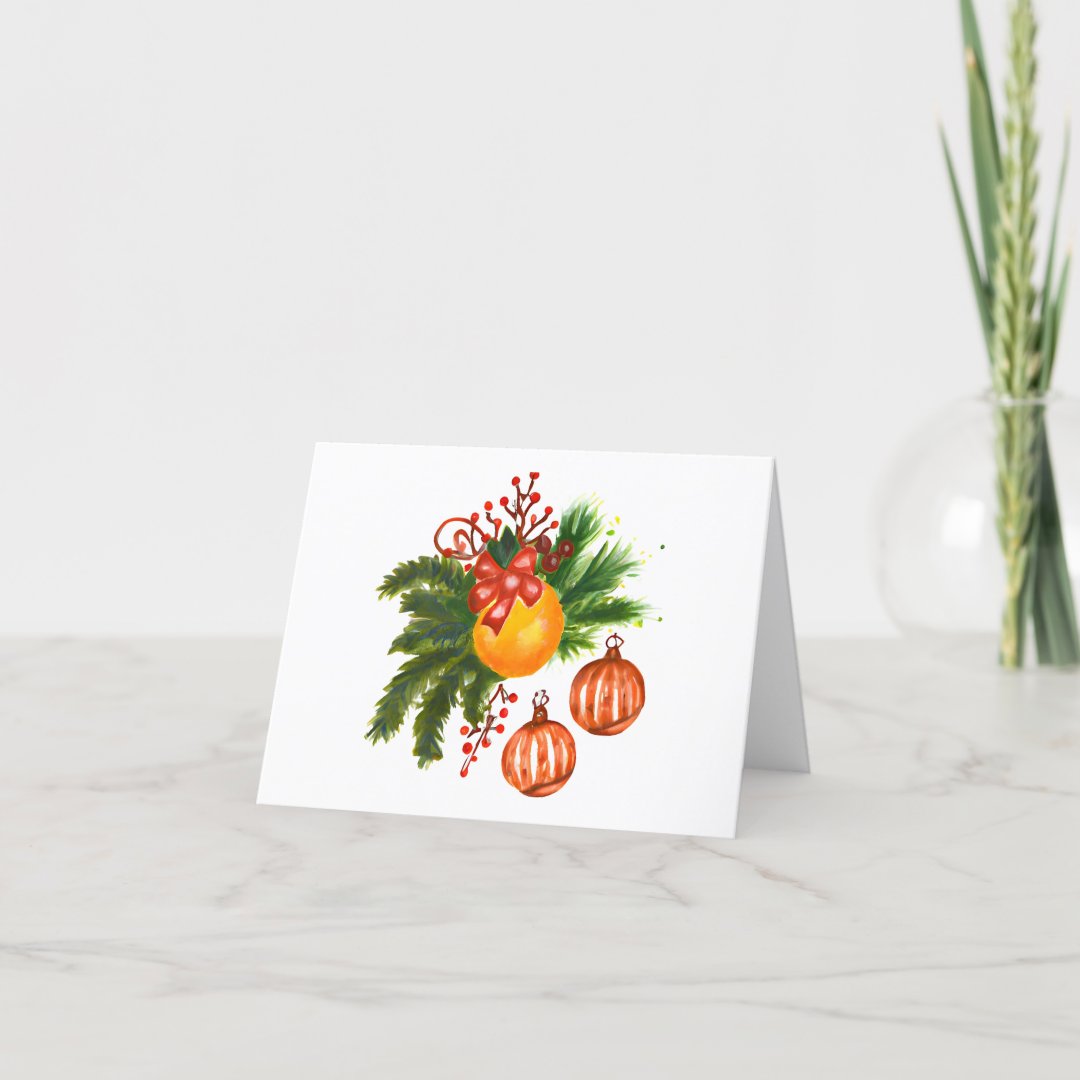 Christmas Card Best Wishes Christmas Ornatments | Zazzle