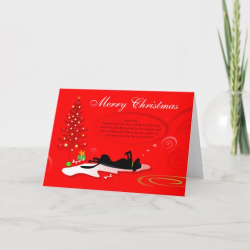 Christmas Card _ Black Labrador Dog_Red