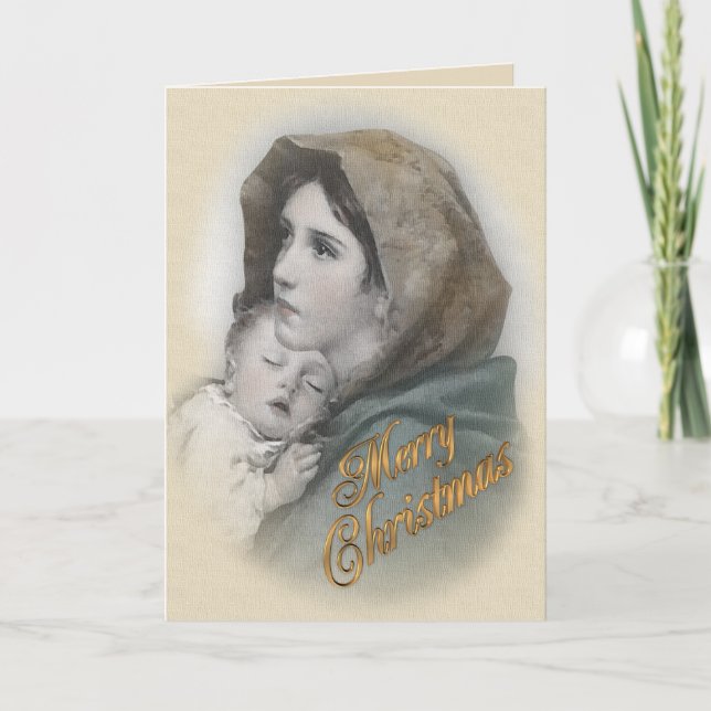 Christmas card Blessed Mother and Baby Jesus (Front)