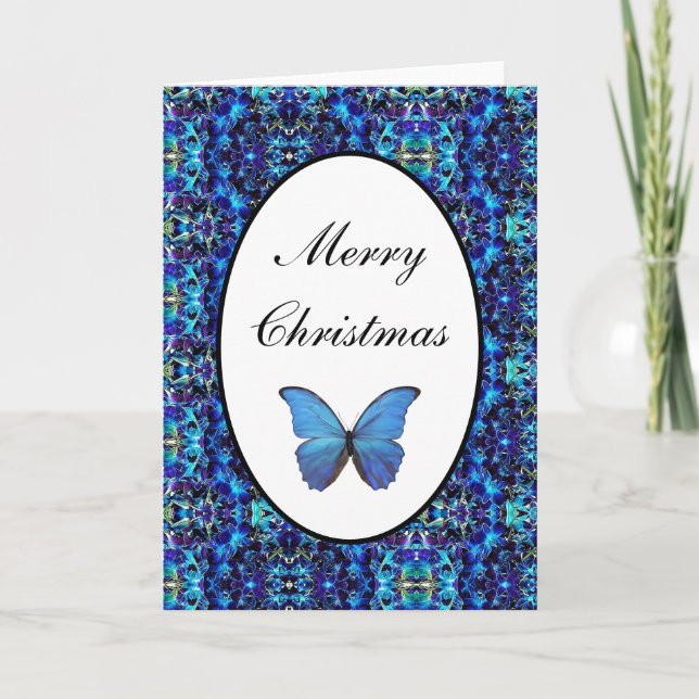 Christmas Card Blue Morpho Butterfly (Front)