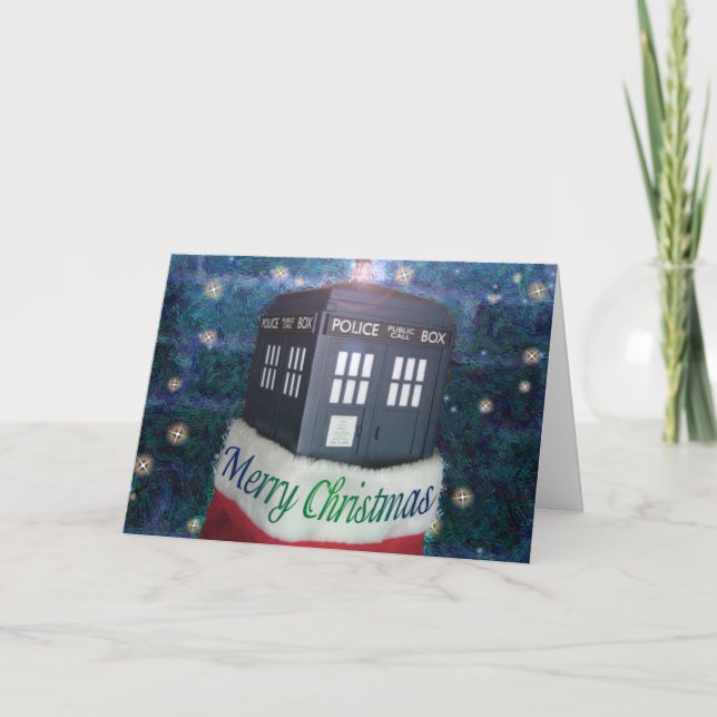 christmas card blue police box (Front)