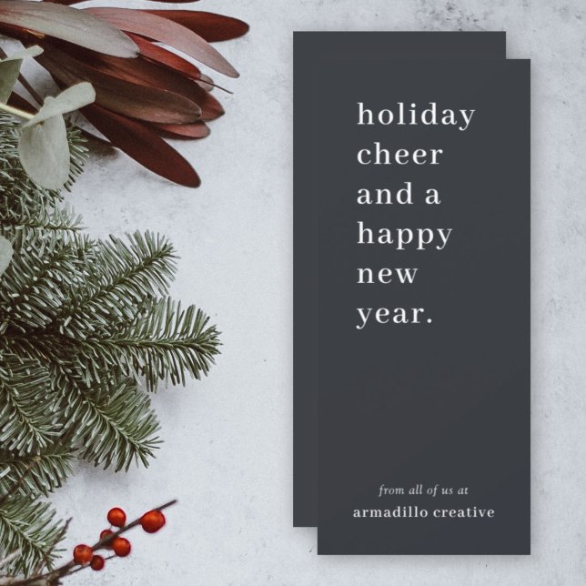 Christmas Card | Business Modern Professional (Modern corporate holiday card with sleek vertical design and customizable company branding)