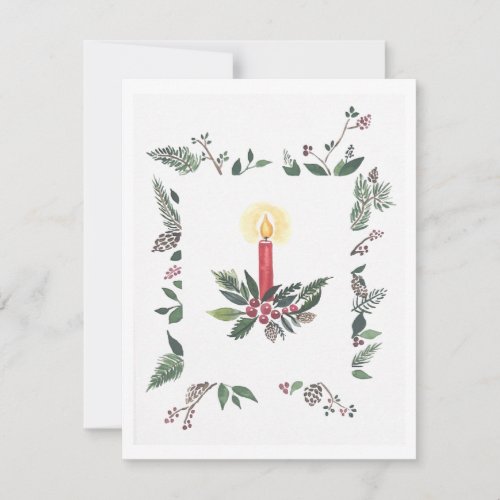 Christmas card candle wreath square