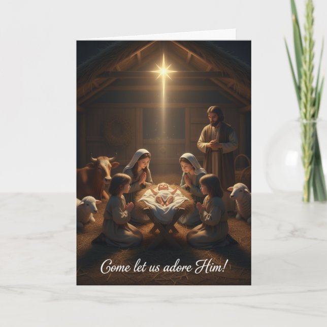 Christmas Card Come let us adore Him (Front)