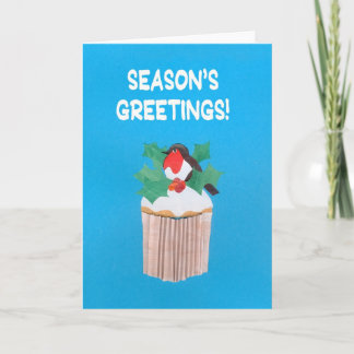 Christmas Card Cupcake with Robin Redbreast