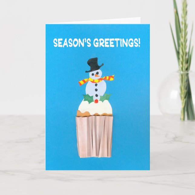Christmas Card Cupcake with Snowman (Front)