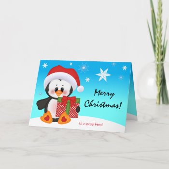 Christmas Card Cute Funny Penguin Gift by BabyDelights at Zazzle