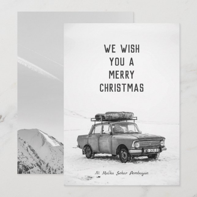 Christmas Card - Elegant Black and White #1 (Front/Back)