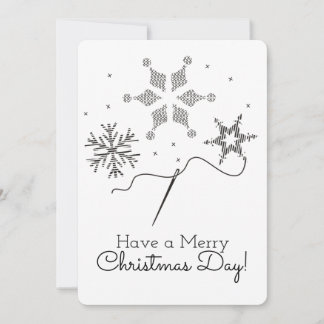 Christmas card embroidery cross stitch sewing