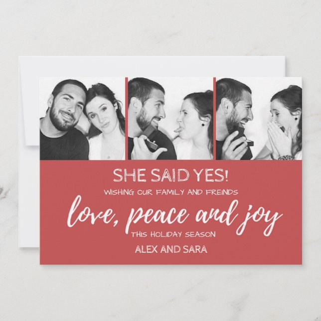 Christmas Card Engagement Announcement (Front)