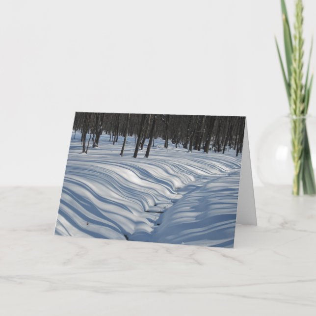 Christmas Card Featuring Silky Snow Shadows (Front)
