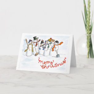 Christmas Card - Five Snowmen