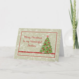 Christmas Card for Brother with Tree and Snow