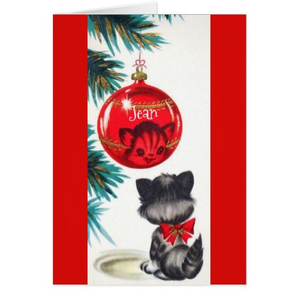 Christmas Card for cat lovers, Personalize