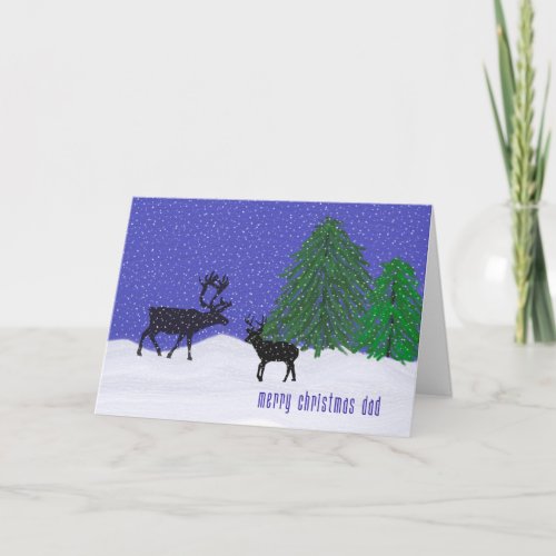 Christmas Card for Dad Deer  Snow