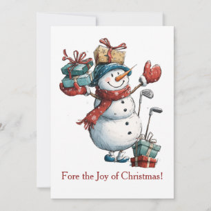Christmas Card for Golf Lovers – Snowman Design