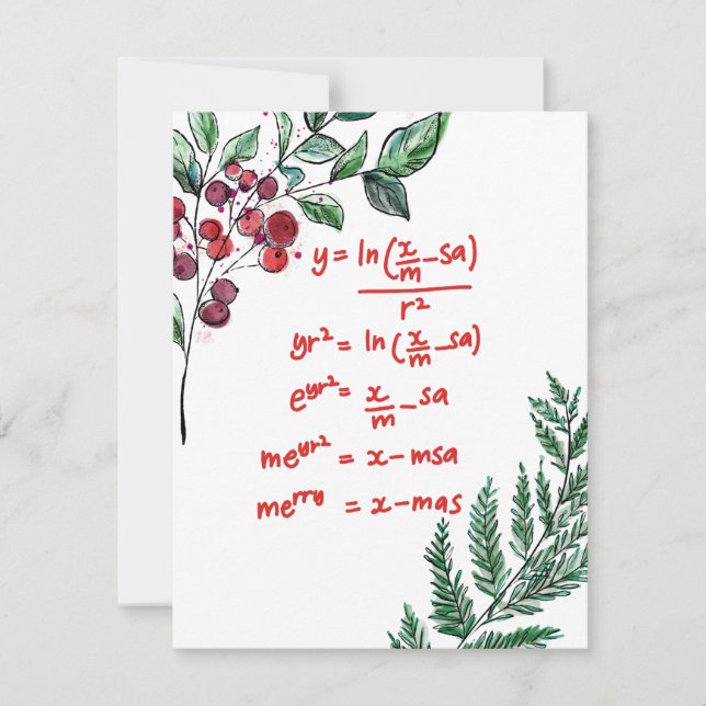 Christmas card for mathematician (berries) (Front)