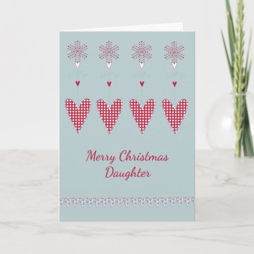 Christmas Card for Older Daughter with Hearts