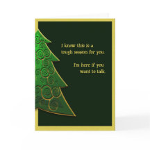 Christmas card for person mourning or sad