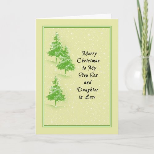 Christmas Card for Step Son and Daughter in Law