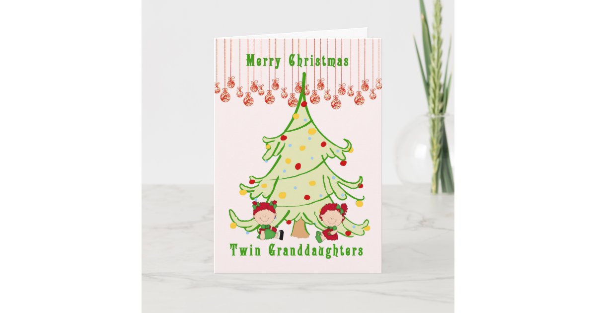 Christmas Card for Twin Granddaughters | Zazzle.com