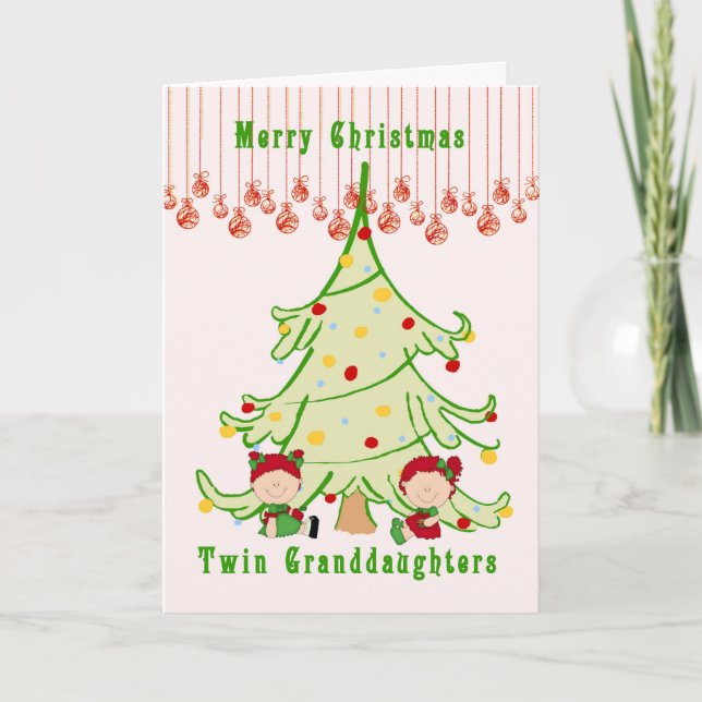 Christmas Card for Twin Granddaughters (Front)