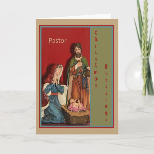Christmas Card for Your Pastor Manger Scene (Front)