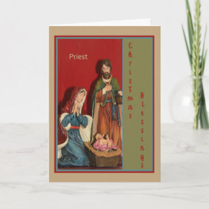 Christmas Card for Your Priest with Manger