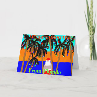 Christmas card from Florida palm trees santa