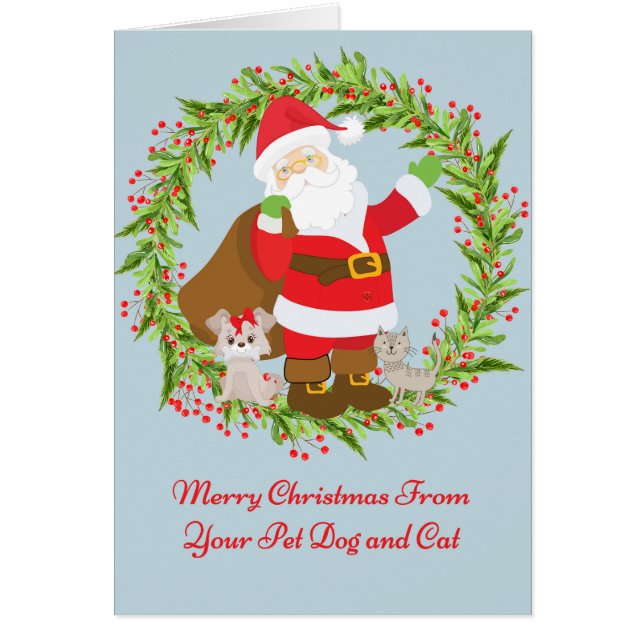 Christmas Card from Your Pet Dog & Cat (Front)