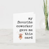 Christmas Card, Funny, Cute, Coworker